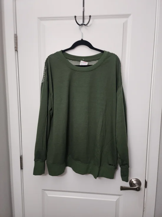Nine West Active  Olive Green Long Sleeve Knit Sweater - Picture 1 of 6